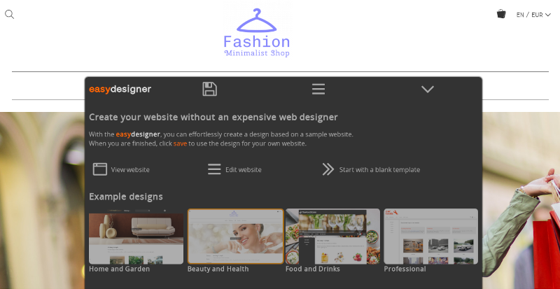 Snímek obrazovky aplikace Easy Designer